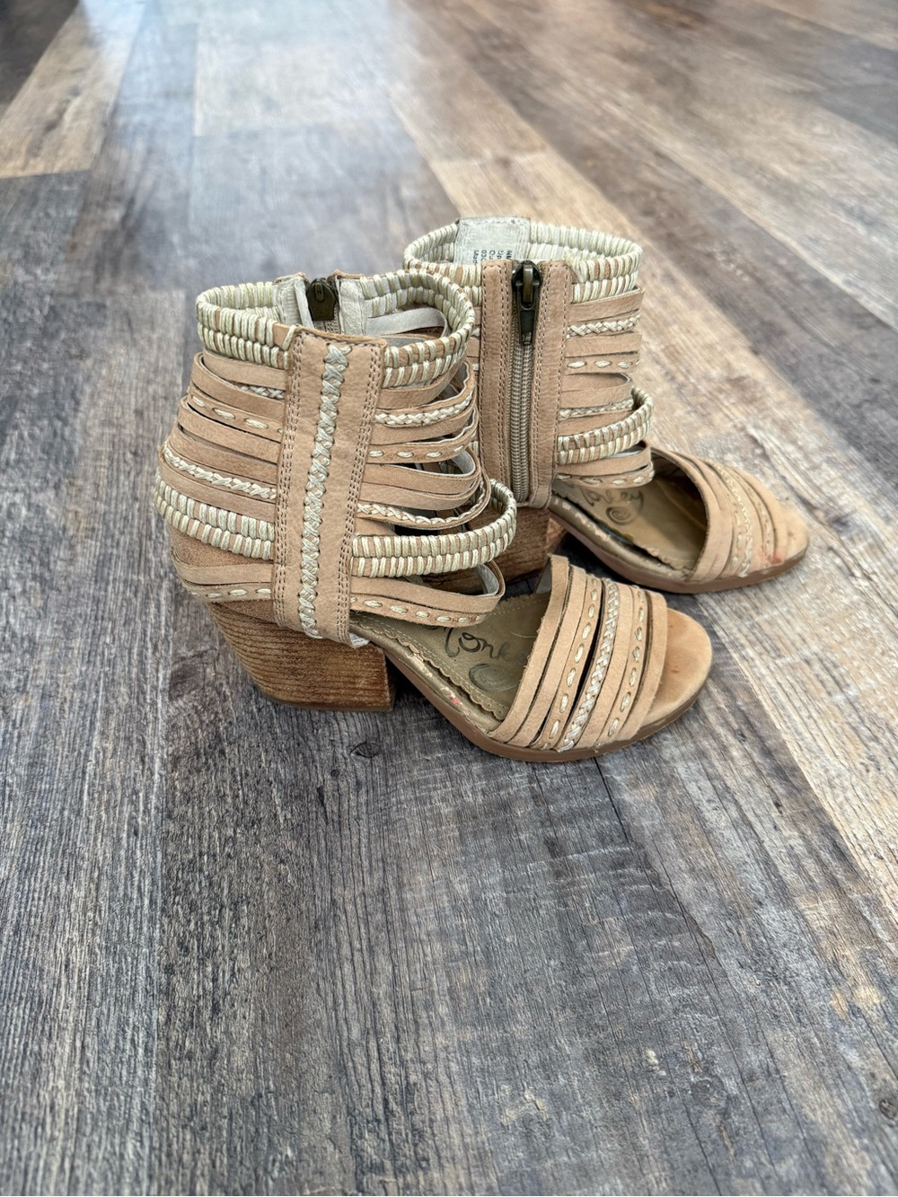 Naughty Monkey Women’s Tan Strappy Block Heel Sandals
